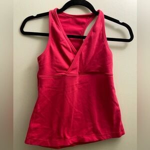 Womens Vintage Y2K Lululemon Yoga Tank Top Criss-cross front 12” ptp XS Pink